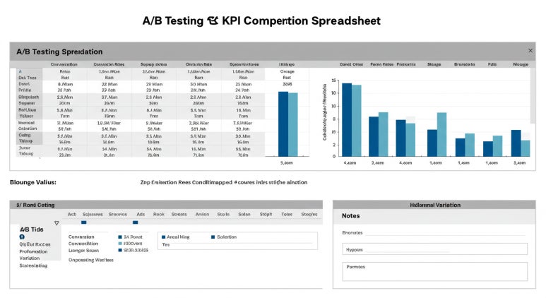 A/B 테스트 KPI 스프레드시트