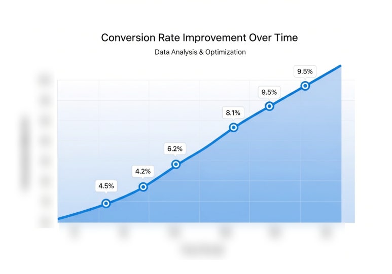 상세페이지 전환율 상승 그래프 예시 이미지